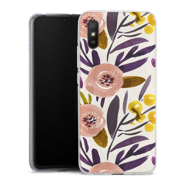 Coque Xiaomi Redmi 9A Novembre | Housse silicone, antichocs, protection optimale - Motif floral