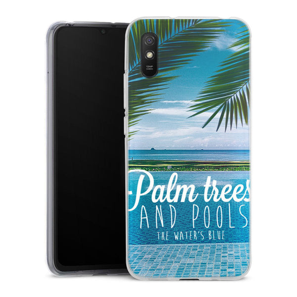Coque Xiaomi Redmi 9A Palm Trees | Housse silicone, antichocs, protection optimale - Motif floral