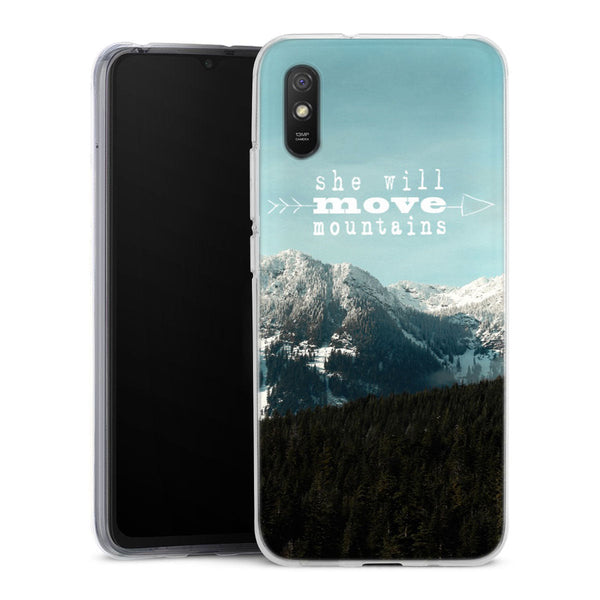 Coque Xiaomi Redmi 9A She Will Move Mountains | Housse silicone, antichocs, protection optimale - Motif floral