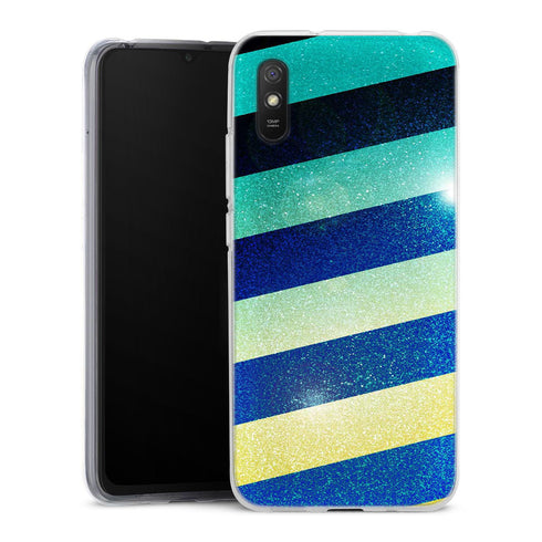 Coque pour Xiaomi Redmi 9A Striped colorful glitter