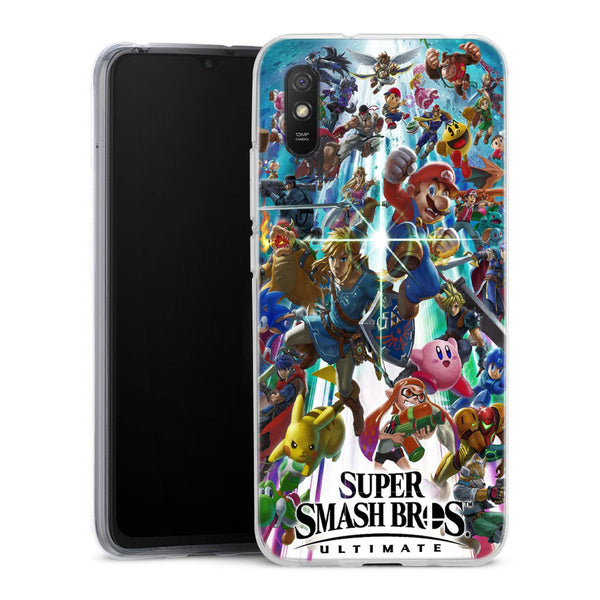 Coque Xiaomi Redmi 9A Super smash bros ultimate | Housse silicone, Protection optimale - Motif Jeux video Gaming