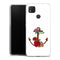 Coque Xiaomi Redmi 9C ancre florale fleurs roses et rouges | Housse silicone, antichocs, protection optimale - Motif floral