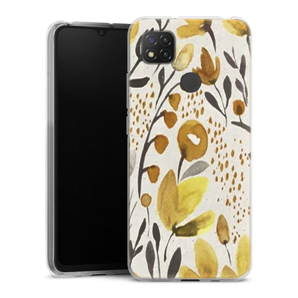 Coque Xiaomi Redmi 9C Champs Jaunes | Housse silicone, antichocs, protection optimale - Motif floral