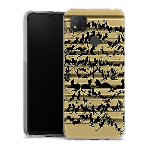 Coque Xiaomi Redmi 9C Clef musicale pour chat