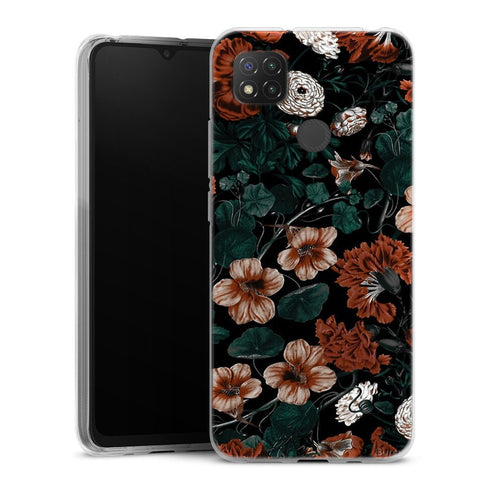 Coque Xiaomi Redmi 9C Foret de nuit XVII | Housse silicone, antichocs, protection optimale - Motif floral