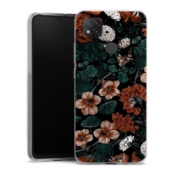 Coque Xiaomi Redmi 9C Foret de nuit XVII | Housse silicone, antichocs, protection optimale - Motif floral