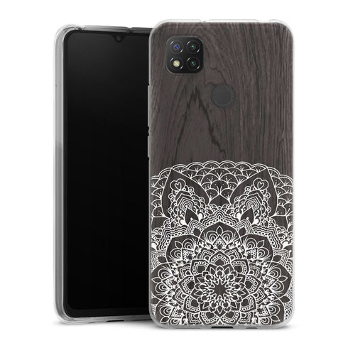 Coque pour Xiaomi Redmi 9C Floral Lacet Bois
