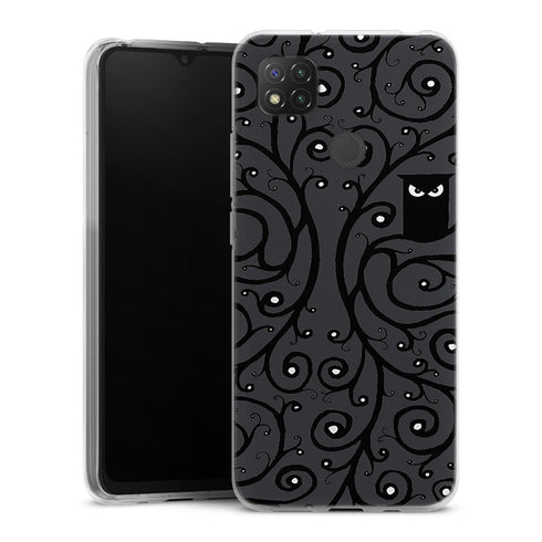 Coque Xiaomi Redmi 9C Hibou Noir et Blanc