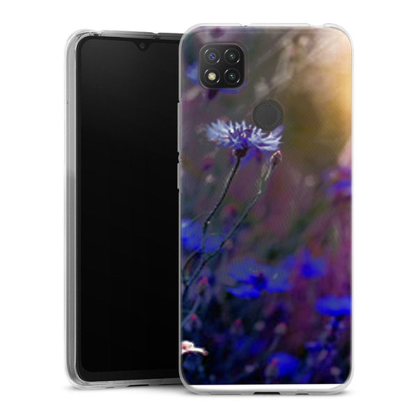 Coque Xiaomi Redmi 9C Jardin Fleuri Violet Doré | Housse silicone, antichocs, protection optimale - Motif floral