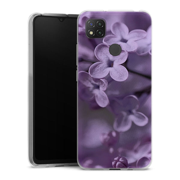 Coque Xiaomi Redmi 9C Lilas | Housse silicone, antichocs, protection optimale - Motif floral violet