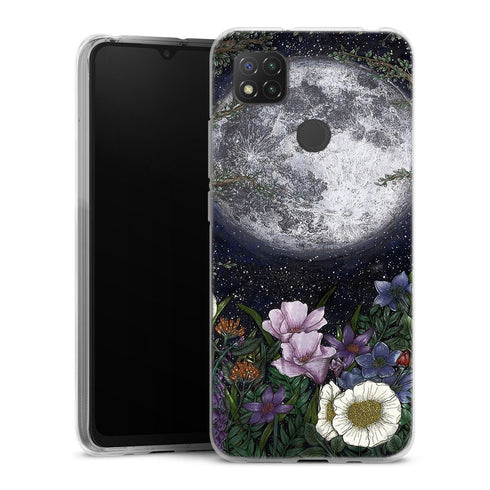 Coque Xiaomi Redmi 9C Minuit dans le jardin | Housse silicone, antichocs, protection optimale - Motif floral