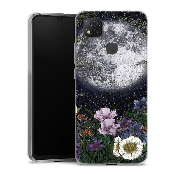Coque Xiaomi Redmi 9C Minuit dans le jardin | Housse silicone, antichocs, protection optimale - Motif floral