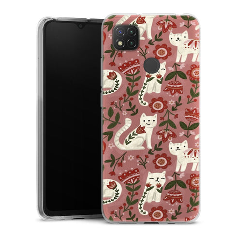 Coque Xiaomi Redmi 9C Motif de chat folklorique