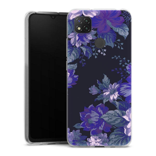 Coque Xiaomi Redmi 9C Motif Floral de minuit | Housse silicone, antichocs, protection optimale - Motif floral