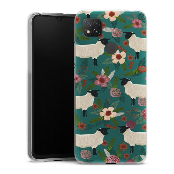 Coque Xiaomi Redmi 9C Motif Floral de sanctuaire de ferme de moutons | Housse silicone, antichocs, protection optimale - Motif floral