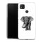 Coque Xiaomi Redmi 9C Noir dessin Blanc Elephant