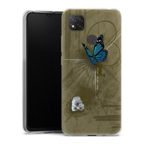 Coque Xiaomi Redmi 9C Papillon Bleu