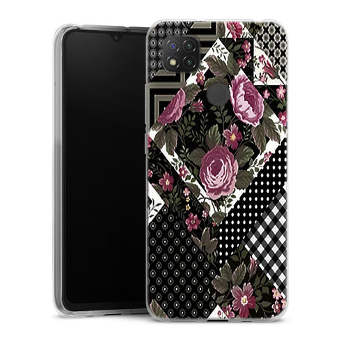 Coque Xiaomi Redmi 9C Patchwork Floral | Housse silicone, antichocs, protection optimale - Motif floral