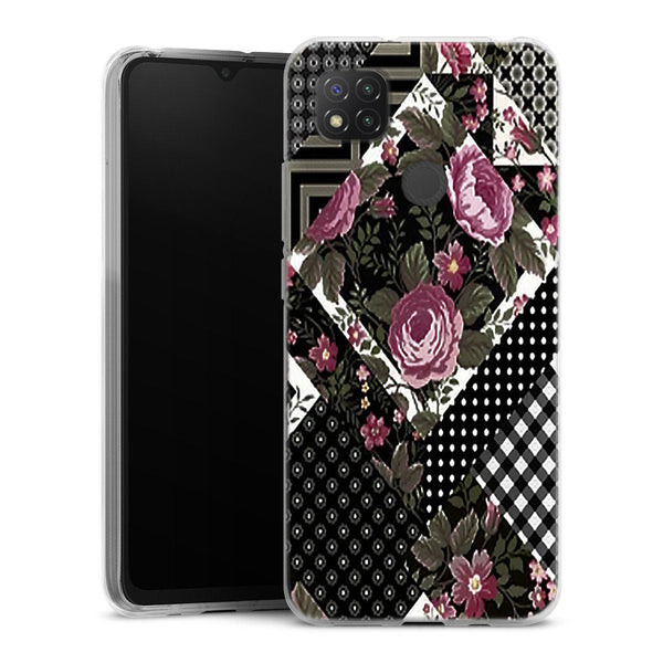 Coque Xiaomi Redmi 9C Patchwork Floral | Housse silicone, antichocs, protection optimale - Motif floral