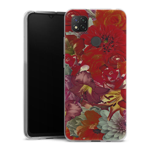 Coque Xiaomi Redmi 9C Rosses | Housse silicone, antichocs, protection optimale - Motif floral