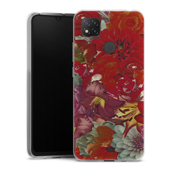Coque Xiaomi Redmi 9C Rosses | Housse silicone, antichocs, protection optimale - Motif floral