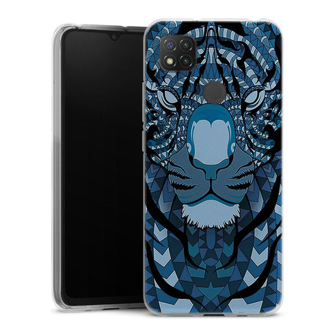 Coque Xiaomi Redmi 9C Tigre Bleu Aztec