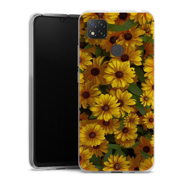 Coque Xiaomi Redmi 9C Tournesol Party | Housse silicone, antichocs, protection optimale - Motif floral