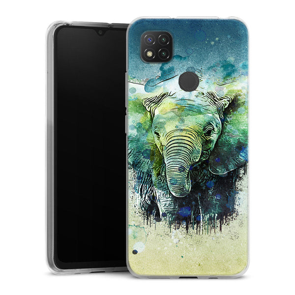 Coque Xiaomi Redmi 9C Water Color Elephant