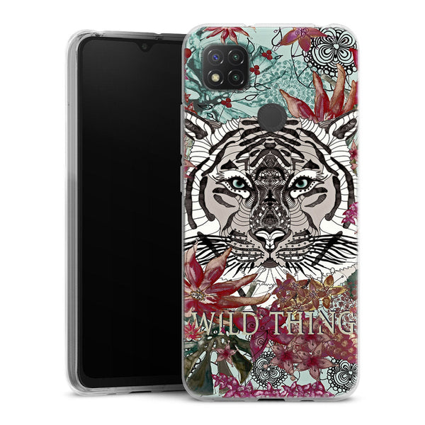 Coque Xiaomi Redmi 9C Wild Thing | Housse Antichoc Silicone Souple, Ultra Fine, Protection intégrale, Motif Floral