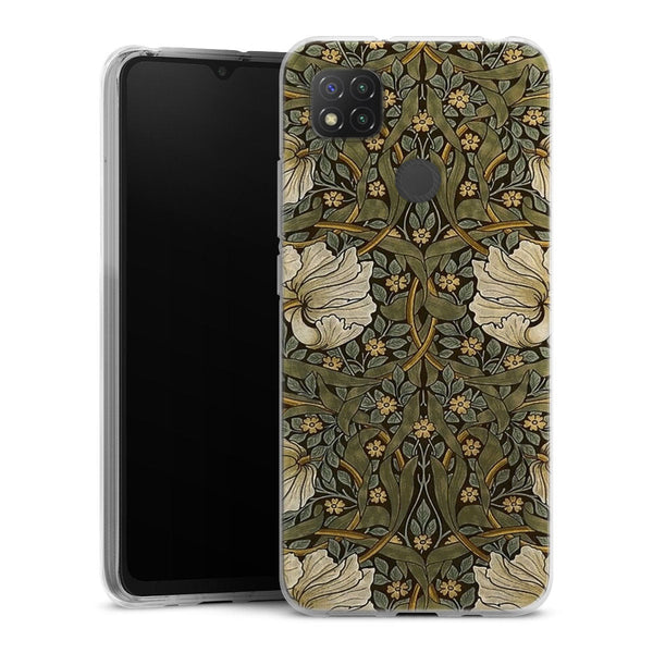 Coque Xiaomi Redmi 9C William Morris Pimpernel | Housse Antichoc Silicone Souple, Ultra Fine, Protection intégrale, Motif Floral