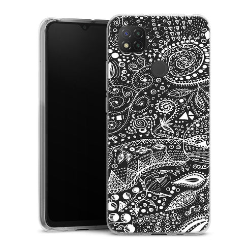 Coque pour Xiaomi Redmi 9C Aztec bw handmade