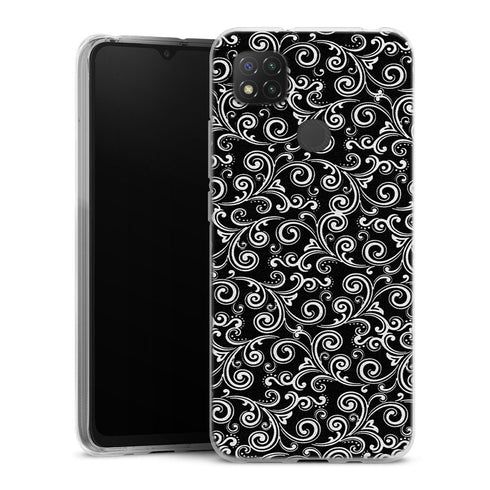 Coque Xiaomi Redmi 9C Black and white swirls