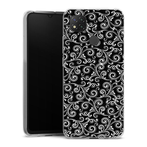 Coque Xiaomi Redmi 9C Black and white swirls