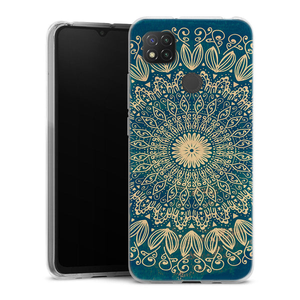 Coque pour Xiaomi Redmi 9C Blue organic boho mandala
