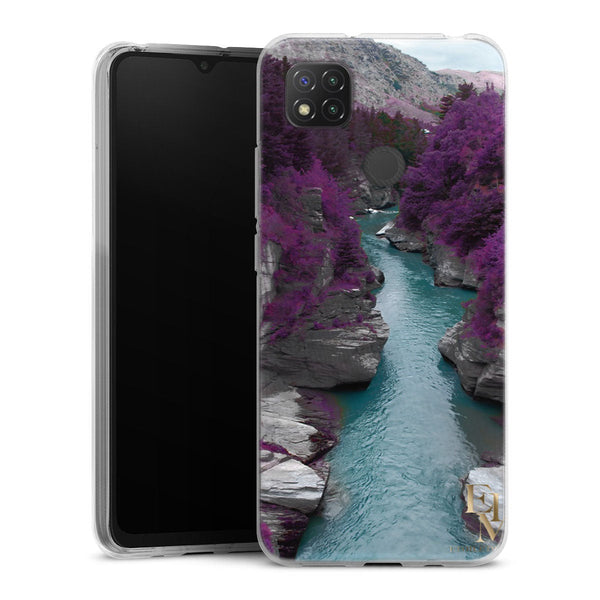 Coque Xiaomi Redmi 9C Cascade | Housse silicone, antichocs, protection optimale - Motif floral Purple