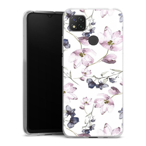 Coque Xiaomi Redmi 9C fleurs aquarelles | Housse silicone, antichocs, protection optimale - Motif floral Pastel