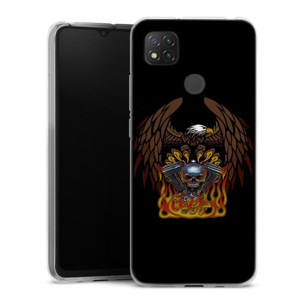 Coque Xiaomi Redmi 9C Harley Davidson Skull engine