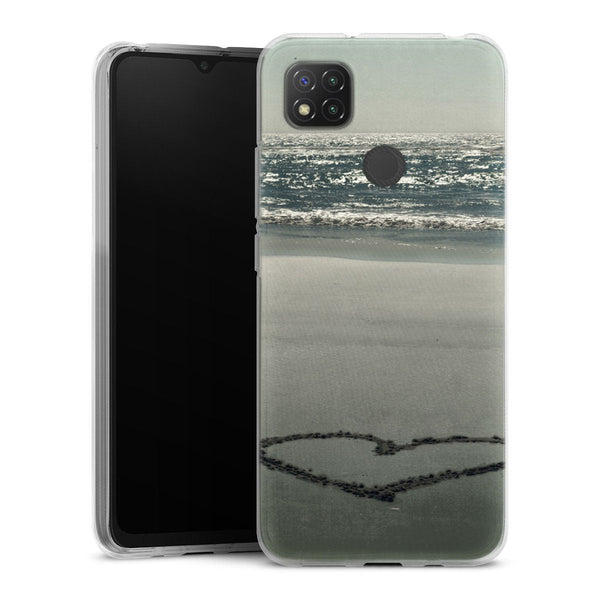 Coque Xiaomi Redmi 9C I Heart the Beach | Housse silicone, antichocs, protection optimale - Motif floral sur la Plage