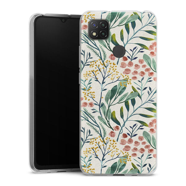 Coque Xiaomi Redmi 9C Jardin botanique | Housse silicone, antichocs, protection optimale - Motif floral