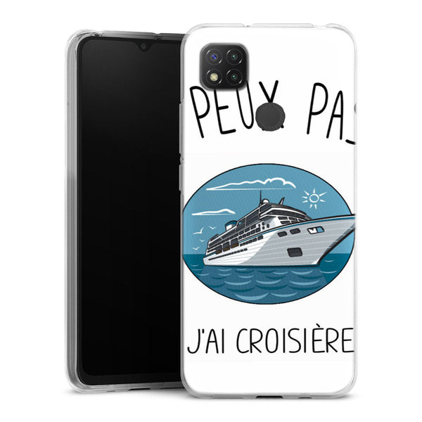 Coque Xiaomi Redmi 9C Je Peux pas J'ai Croisiere Bateau | Housse silicone, antichocs, protection optimale - Motif floral