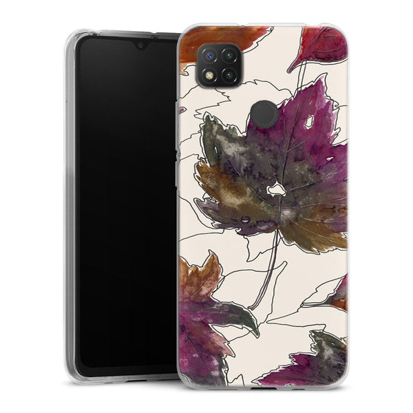 Coque Xiaomi Redmi 9C Mapple Pattern | Housse silicone, antichocs, protection optimale - Motif floral