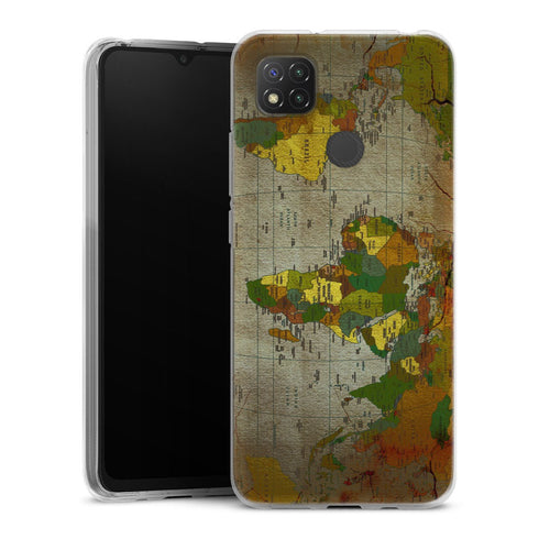 Coque Xiaomi Redmi 9C Mappemonde | Housse silicone, antichocs, protection optimale - Motif floral