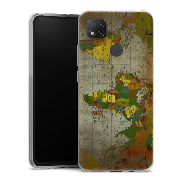 Coque Xiaomi Redmi 9C Mappemonde | Housse silicone, antichocs, protection optimale - Motif floral