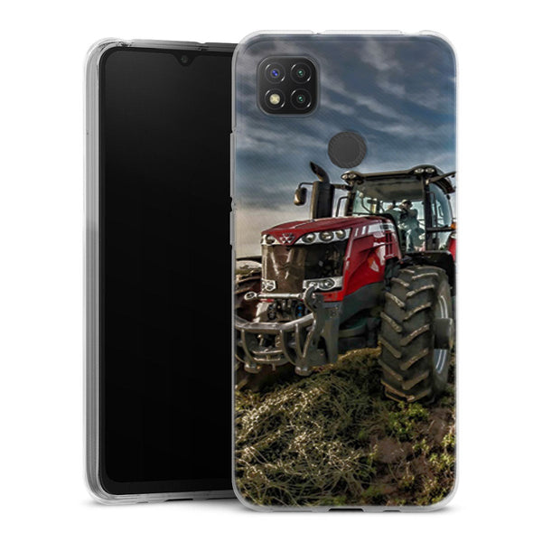 Coque Xiaomi Redmi 9C Massey Fergusson Tractor | Housse silicone, antichocs, protection optimale - Motif floral