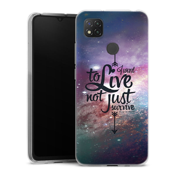 Coque Xiaomi Redmi 9C Not Just Survive | Housse silicone, antichocs, protection optimale - Motif floral