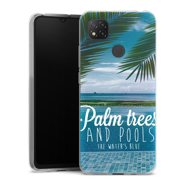 Coque Xiaomi Redmi 9C Palm Trees | Housse silicone, antichocs, protection optimale - Motif floral