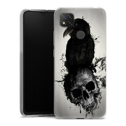 Coque Xiaomi Redmi 9C Raven and Skull