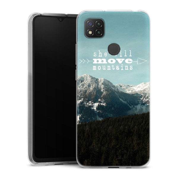 Coque Xiaomi Redmi 9C She Will Move Mountains | Housse silicone, antichocs, protection optimale - Motif floral