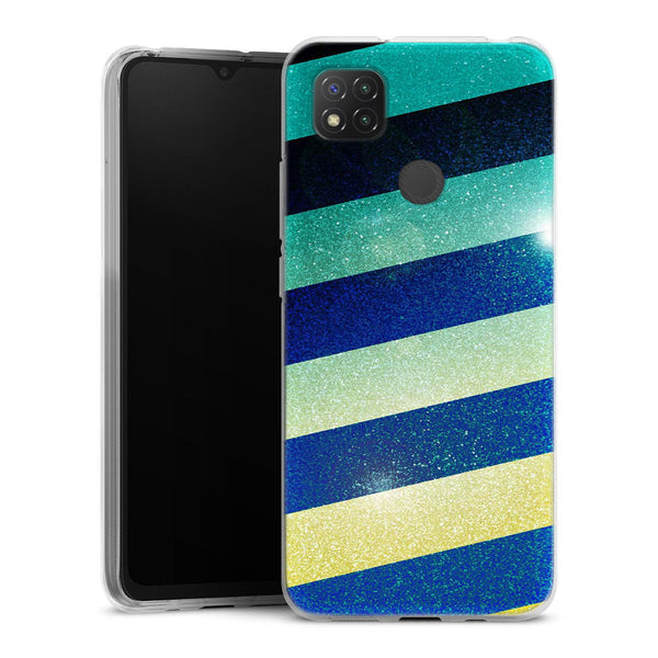 Coque pour Xiaomi Redmi 9C Striped colorful glitter