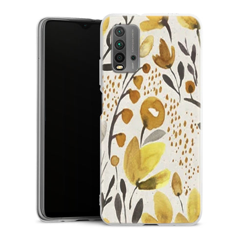 Coque Xiaomi Redmi 9T Champs Jaunes | Housse silicone, antichocs, protection optimale - Motif floral